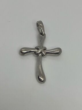 Vtg 925 Sterling Silver Puffy Cross Pendant